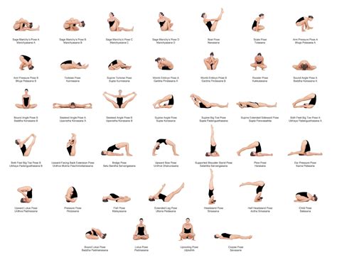 75 Yoga Poses Pdf 85x11 Etsy
