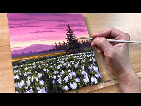 Sunset Flowers Acrylic Painting Correa Art YouTube