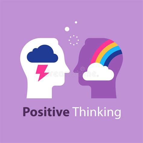 Positive Or Negative Thinking Cloud And Rainbow In Head Good Or Bad