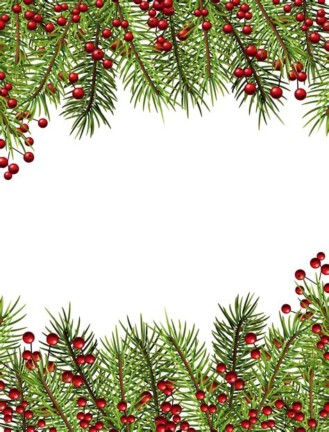Christmas Holly Transparent Border Png Frame Christmas Card