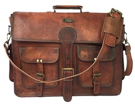 18 Inch Vintage Handmade Leather Messenger Bag For Laptop Celestes