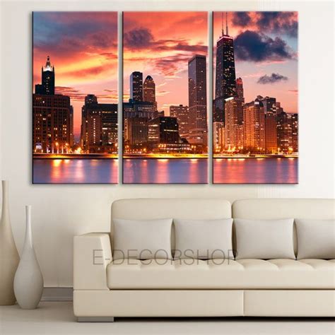 You get a wonderful decoration element for your apartment with chicago night skyline canvas, which will make your. Chicago skyline. | Canvas art, Canvas art prints, Panel art