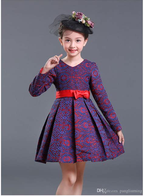2018 New Design Children Winter Dress Kids Clothes Longsleeve Dress