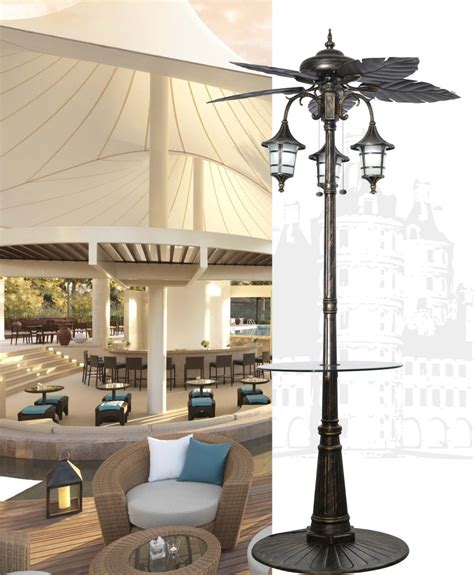 56 Inch Modern Luxury Outdoor Floor Fan Waterproof Courtyard Pool Villa