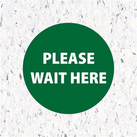 Please Wait Here Circle Floor Decal — Milweb1