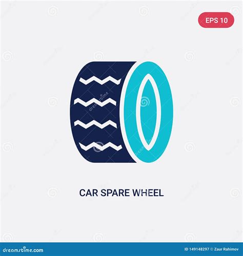 Two Color Car Spare Wheel Vector Icon From Car Parts Concept Isolated
