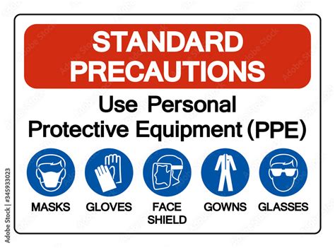 Standard Precautions Use Personal Protective Equipment Ppe Symbol