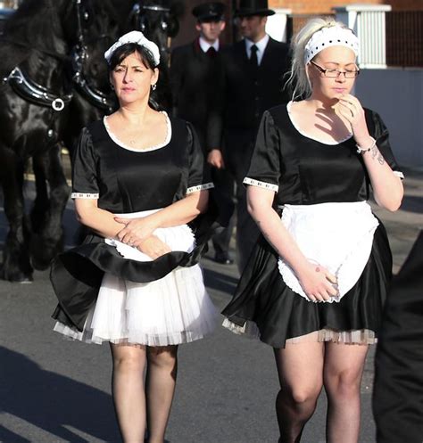 Mourners Turn Up In Kinky Outfits Including French Maid Costumes For