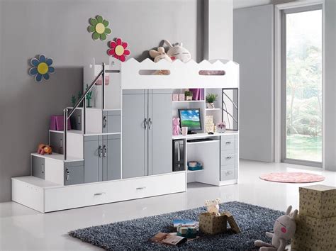 Design et pratique le lit noah saura vous séduire par son caractère 2 lit cabane en bois blanc pour fille, une gamme de lit cabane de la marque vipack. Lit mezzanine multifonction coloris blanc et gris | Lit ...