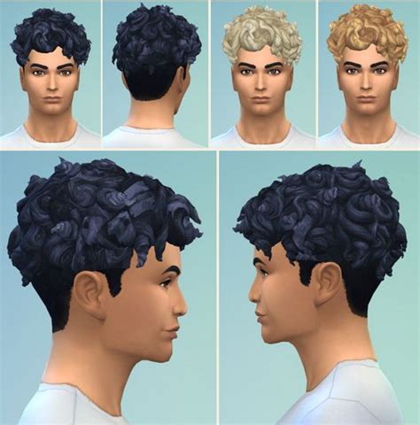 Birksches Sims Blog Curls On Top Hair For Him ~ Sims 4 Hairs Sims 4