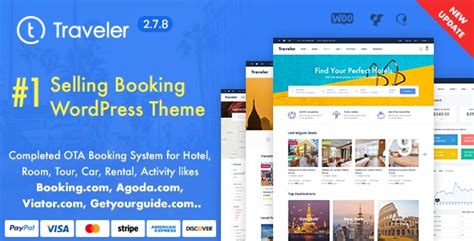 Traveler Travel Booking Wordpress Theme Download Premium Wordpress