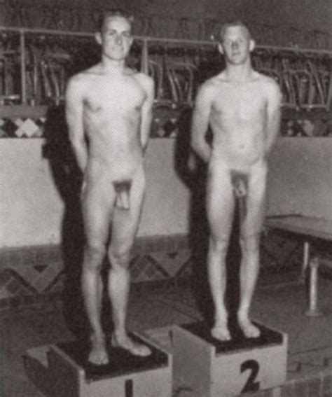 Vintage Nude Male Swimming