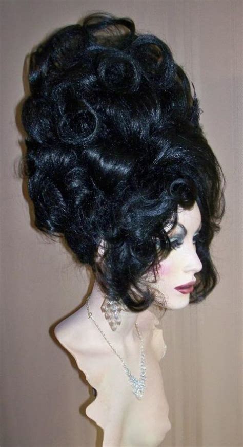 Drag Queen Wig Tall Black Updo French Twist Curls Ebay