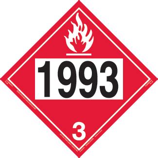 Hazard Class 3 Flammable Liquid Rigid Vinyl UN1993 ICC Compliance