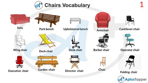Chairs Vocabulary List Of Chair Names Vocabulary With Description And