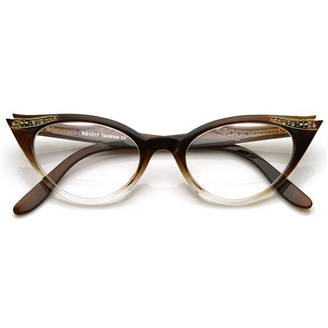 Vintage 1950 S Womens Cat Eye Clear Lens Glasses Zerouv
