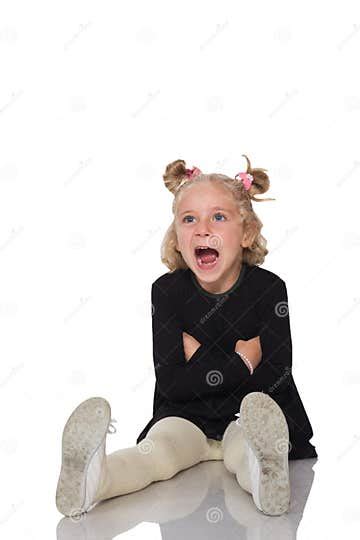 Cute Little Girl In Black Dress Stock Photo Image Of Black Funny