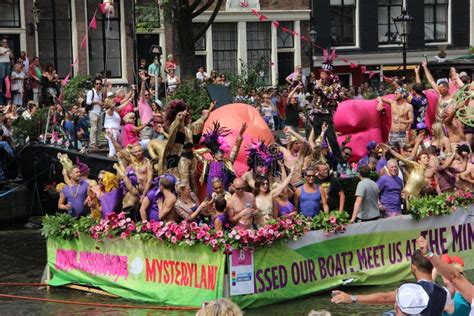 amsterdam gay pride canal parade editorial image image of festival august 57420940