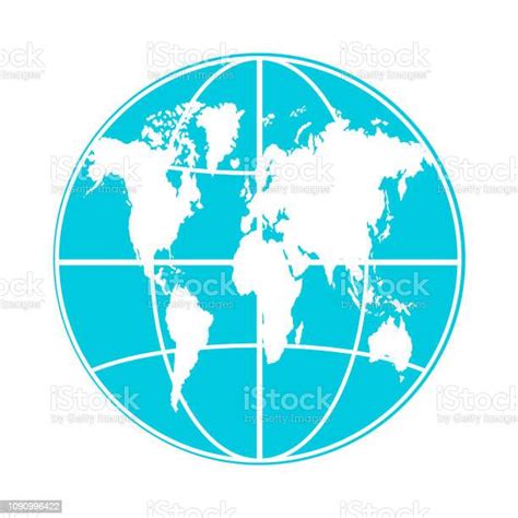 The Earth World Map On White Background Vector Illustration Stock