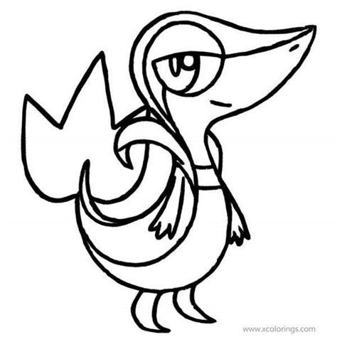 Mega Pokemon Coloring Pages Evolved Snivy