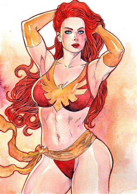 Rule 34 Bikini Dark Phoenix Jean Grey Marvel Marvel Comics Marvel