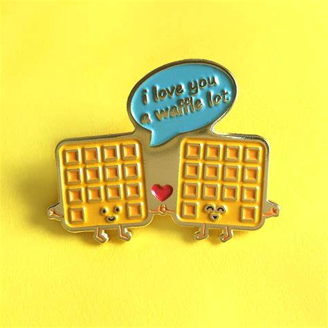 Enamel Pin I Love You A Waffle Lot Enamel Pins Pin And Patches Pins