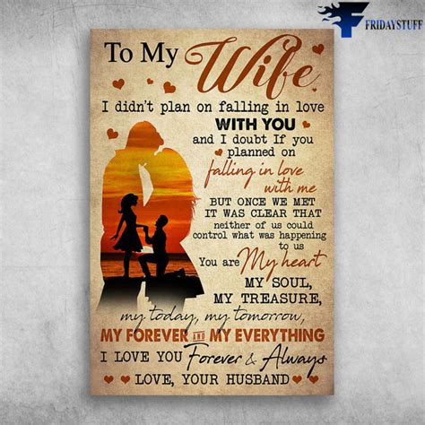 to my wife i love you forever and always you are my heart my soul love your husband canvas