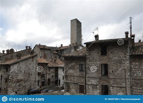 Medieval Towns Of Italy Series Gubbio Stock Photo Image Of Clouds