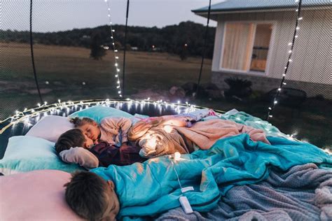 How To Set Up The Ultimate Sleepover On A Trampoline Better Homes And