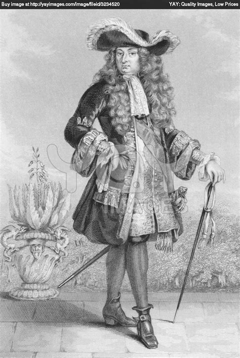 Drawing Of Louis Xiv In A Justacorp Waistcoat Breeches Jabot And Lace Trimmed Shirt Cravat