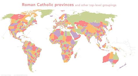 Katolicy na świecie podział na stany województwa państwa