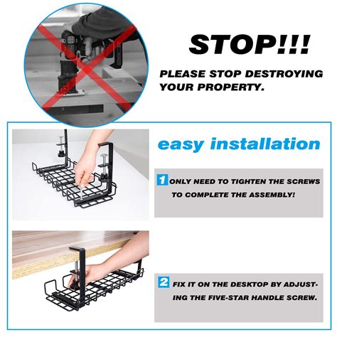 Buy Under Desk Cable Management Tray No Drill Cable Management Under