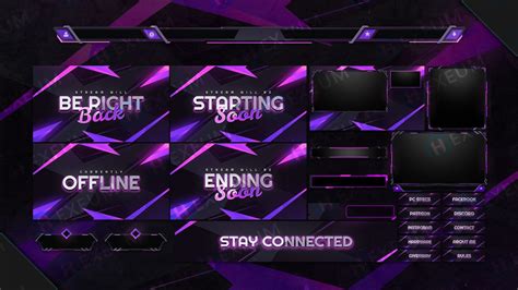Glimmer Pink Animated Twitch Overlay Package Hexeum