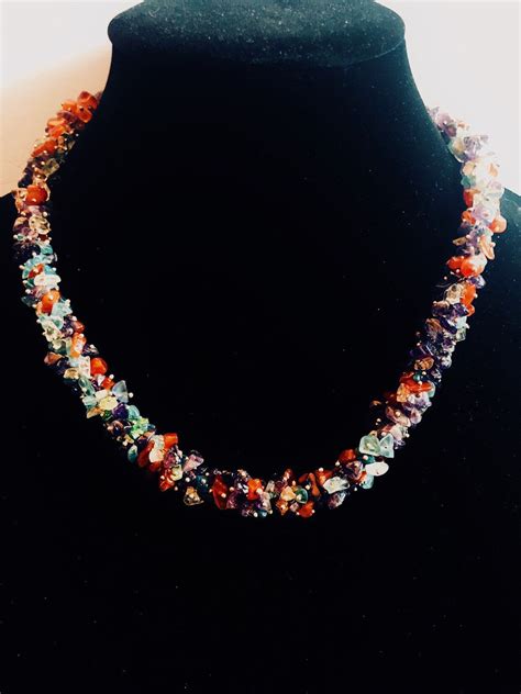 Multi Color Gemstone Necklace Handmade Women S Jewelry Etsy