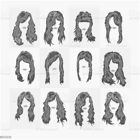 Vector Set Of Women Hairstyles Stock Illustration Download Image Now 2015 Adult Adults