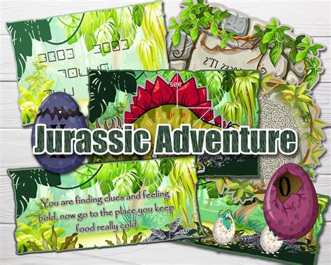 Jurassic Adventure Dinosaur Treasure Hunt for Kids Game Print - Etsy