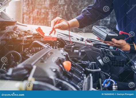 Hands Of Car Mechanic Working Auto Repair Service Stock Image Image