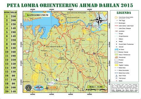Peta meskipun mungkin untuk melakukan orienteering dengan sembarang peta, tetapi akan lebih mudah lagi jika menggunakan peta yang khusus untuk orienteering. Peta Orienteering Indonesia