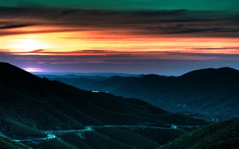 2560x1600 Landscape Sunset Road Sky Wallpaper Coolwallpapersme