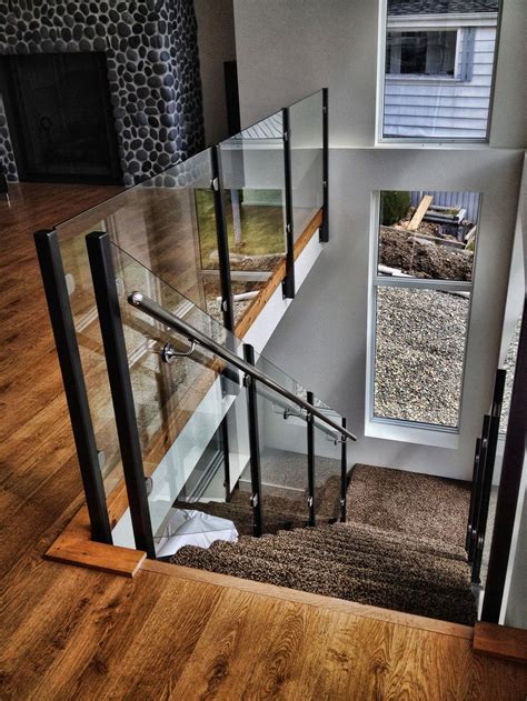 Wooden Stair Railing With Glass Darrinsims