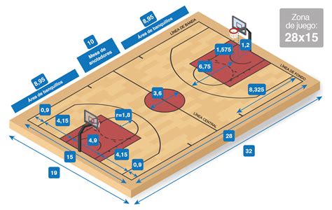 pueblo Pase para saber Mirilla zonas del campo de baloncesto proporción