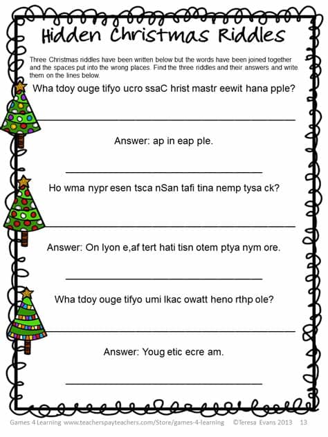 Lots of riddles about santa. Fun Games 4 Learning: December 2013