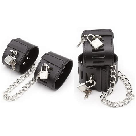 Sex Handcuffs With Locks Pu Leather Handcuffs Ankle Cuffs Bdsm Bondage