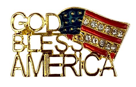 God Bless America Flag Pin