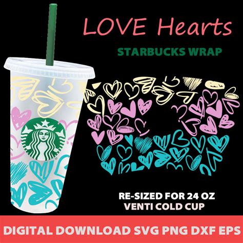 Drawing And Illustration Full Wrap Starbucks Svg Files For Cricut 24oz