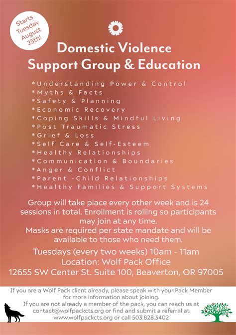 Domestic Violence Support Group Coming This Month Wolf Pack