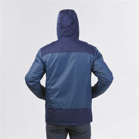 Mens Waterproof Winter Hiking Jacket Sh100 X Warm 10°c Blue