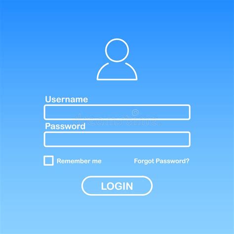 User Login Interface Username And Password For Login Vector