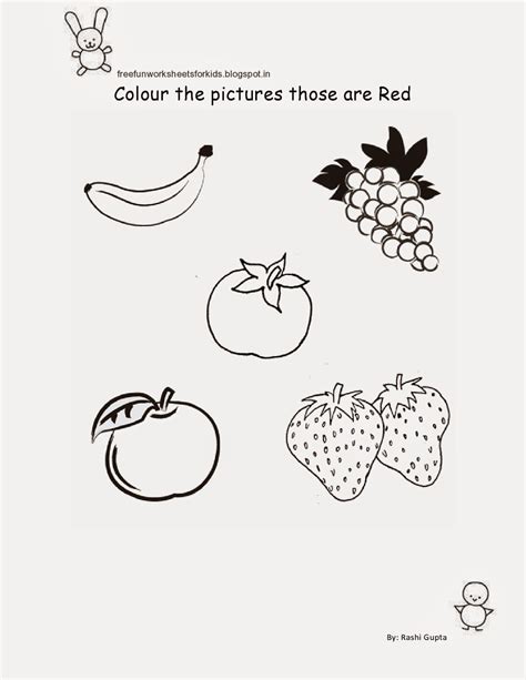 Color The Objects Correctly Worksheets
