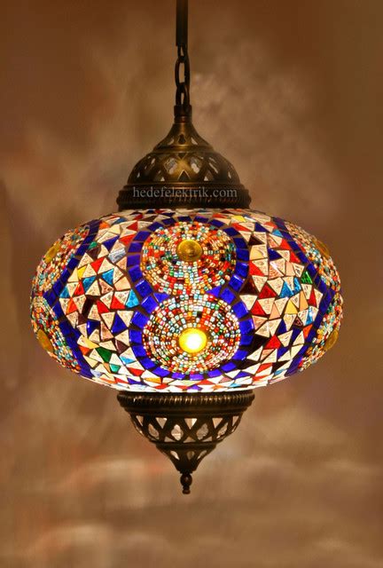 Turkish Style Colourful Mosaic Pendant Lamp 22 Cm Mediterranean
